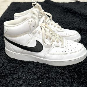 Nike court vision mid shoes white/black mens 8.5